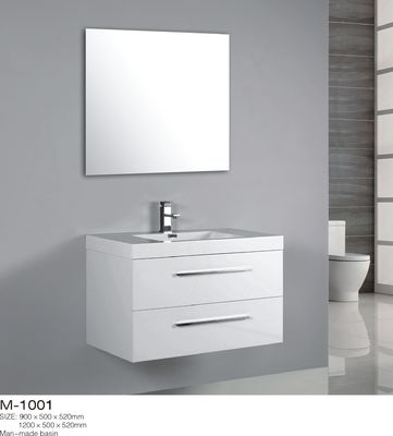 Wall Mounted MDF Bathroom Vanity With Drawers Two Push Pull Man Mad Basin