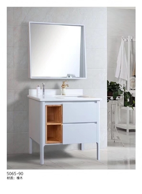 Vintage White Solid Wood Bathroom Vanity , Solid Cherry Bathroom Vanity