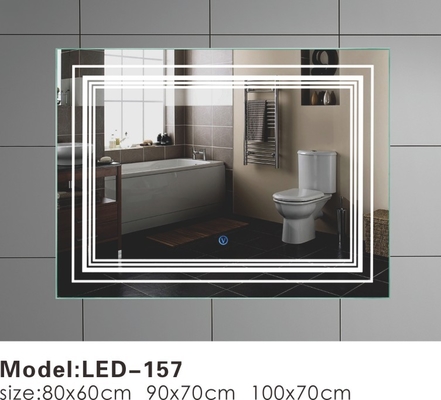 Unique Touch LED Bathroom Mirror , Bath Wall Mounted Illuminated Mirror