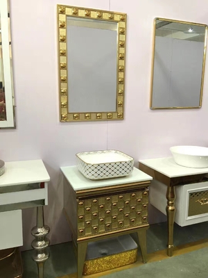 Single Sink Stainless Steel Bathroom Vanity , Stainless Steel Freestanding Bathroom Cabinet