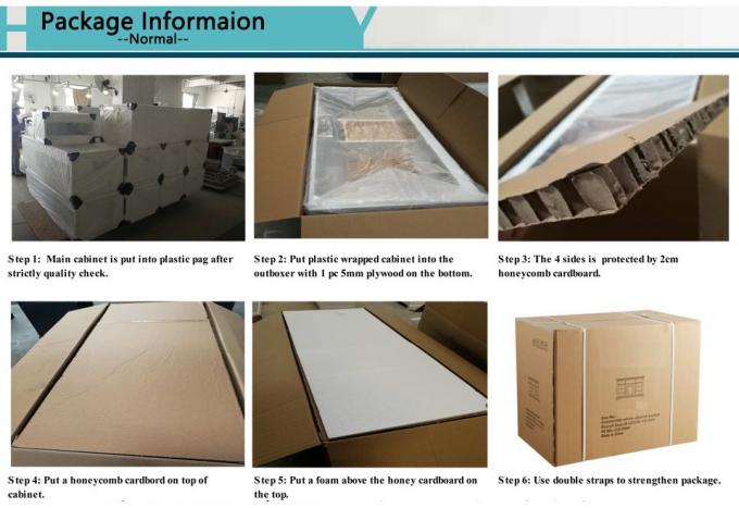 Vanité à haute brillance de salle de bains de PVC de position libre combinées