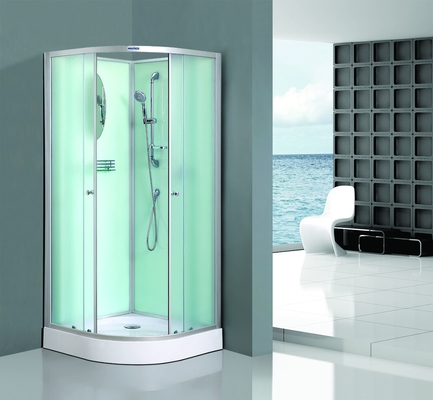 Clôture blanche de douche de secteur de Bath Shinning Chrome encadré avec le miroir