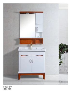 Deux portes 72 vanité de salle de bains en bois solide de 36 pouces, bassin en céramique en bois de Cabinets de salle de bains