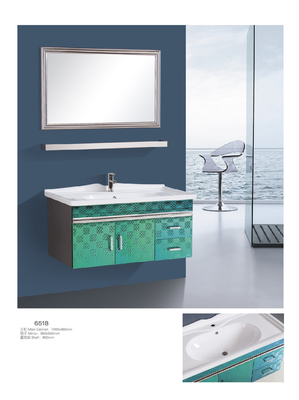 Cabinet de salle de bains moderne d'acier inoxydable avec couleurs fixées au mur de miroir différentes
