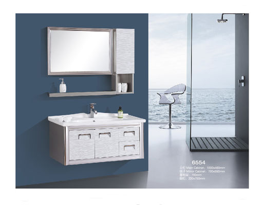 Vanité de flottement de salle de bains d'acier inoxydable avec le style moderne de portes des tiroirs deux